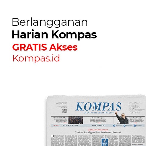 Koran + Ongkos Kirim, Bonus Kompas.id 12 Bulan